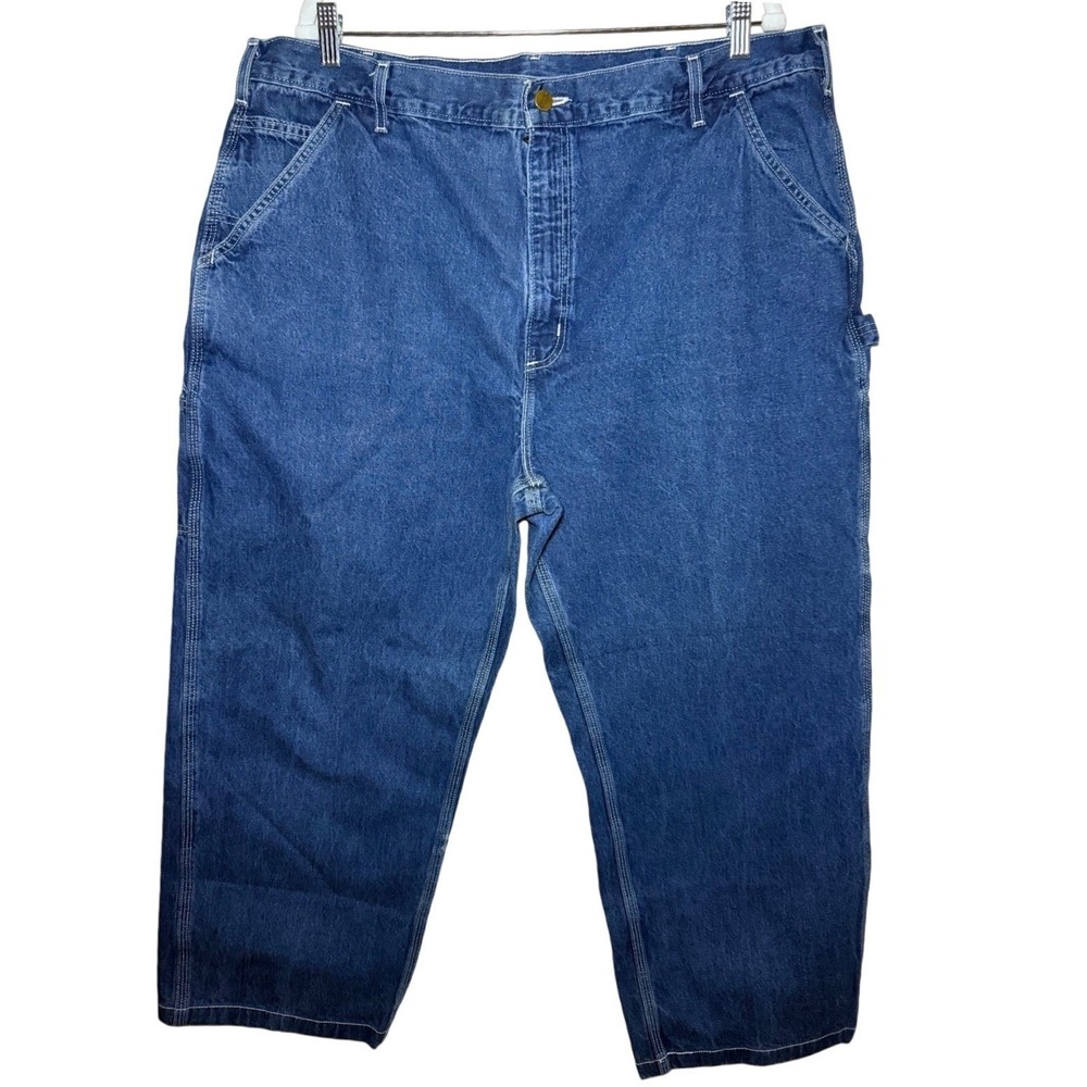 Carhartt Loose Fit Distressed Carpenter Jeans Mens 42x30 Blue